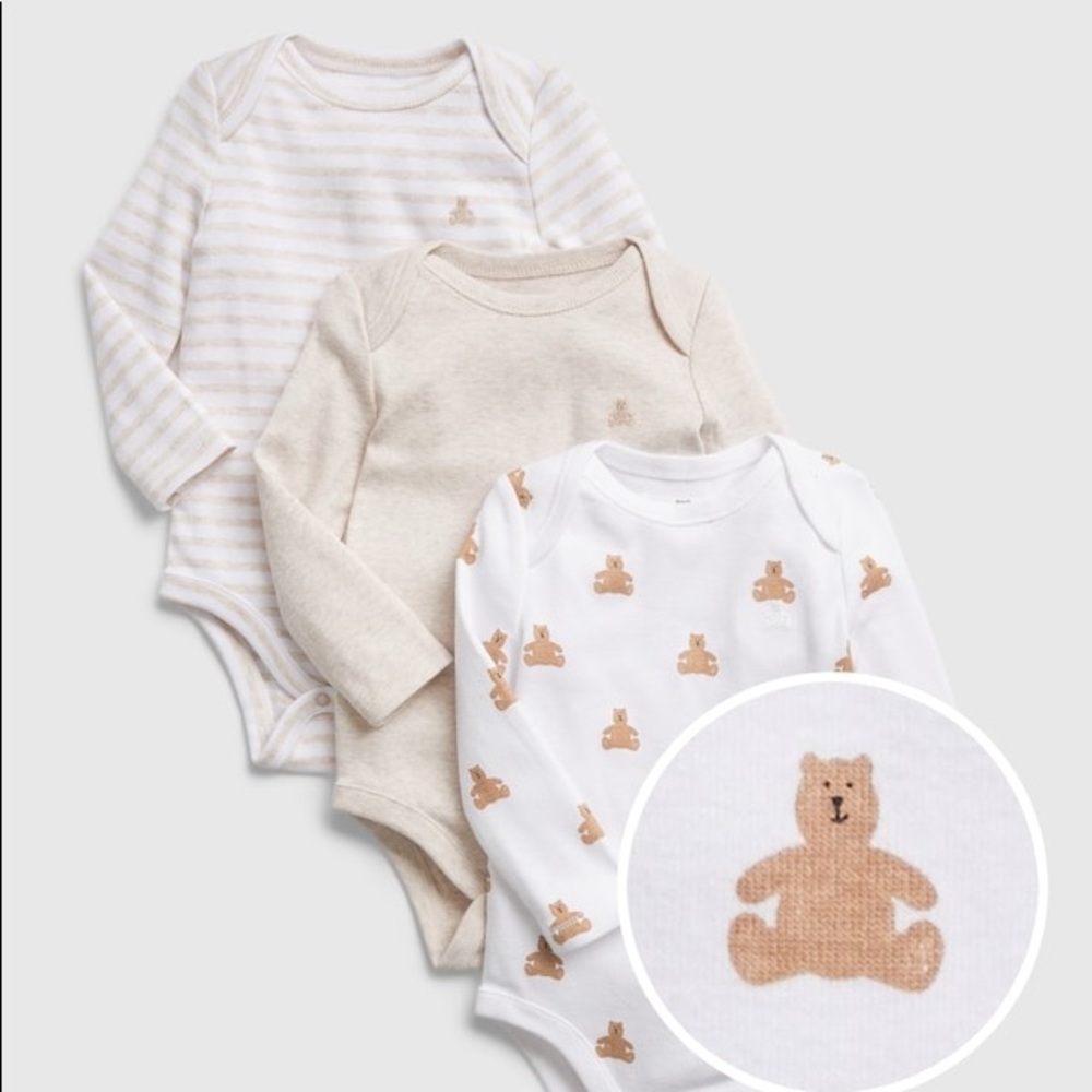 Baby Gap 100% Organic Cotton First Favorite Bodysuit (3-Pack) 3-6 months